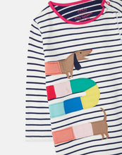 Load image into Gallery viewer, Winfield Organically Grown Cotton Artwork Romper - Sausage Dog Stripe