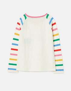 Lorna Long Sleeve Artwork Top - White Rainbow