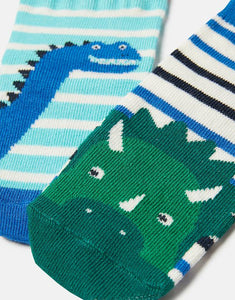 Neat Feet 2 pack of Socks - Dino Stripe