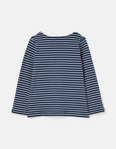 Harbour Luxe Long Sleeve Stripe & Artwork T‐shirt - Navy Heart