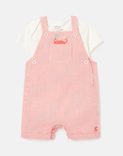 Load image into Gallery viewer, Duncan Woven Dungaree Set - Pink Crab