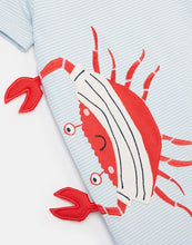 Load image into Gallery viewer, Patch Organically Grown Cotton Artwork Romper - Crab Stripe