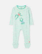 Load image into Gallery viewer, Zippy Organically Grown Cotton Babygrow - White Green Stripe