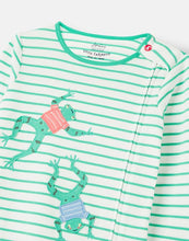 Load image into Gallery viewer, Zippy Organically Grown Cotton Babygrow - White Green Stripe