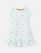 Allie SS Peplum Dress - Blue Stripe Bee