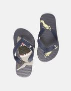 Load image into Gallery viewer, Blue Stripe Shark Flip Flop Joules