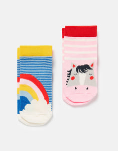 Neat Feet 2 pack of Socks - Rainbow Horse
