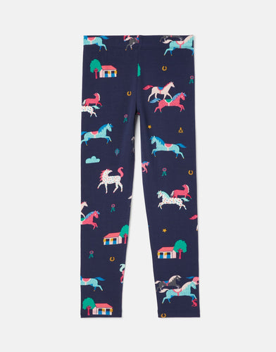 Deedee Printed Leggings - Navy Ponies