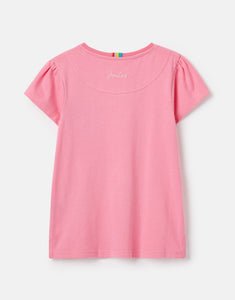 Cassie Short Sleeve Heart Patch T‐Shirt - Aurora Pink