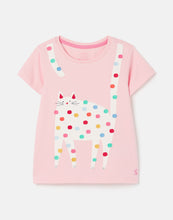 Load image into Gallery viewer, Astra Short Sleeve Applique Artwork T-shirt - Pink Cat