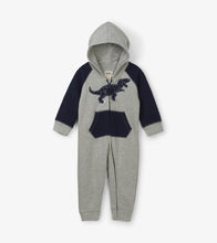 Load image into Gallery viewer, Dino Hooded Baby Romper