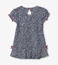 Load image into Gallery viewer, Delightful Dots Baby Flounce Hem Dress - Patriot Blue
