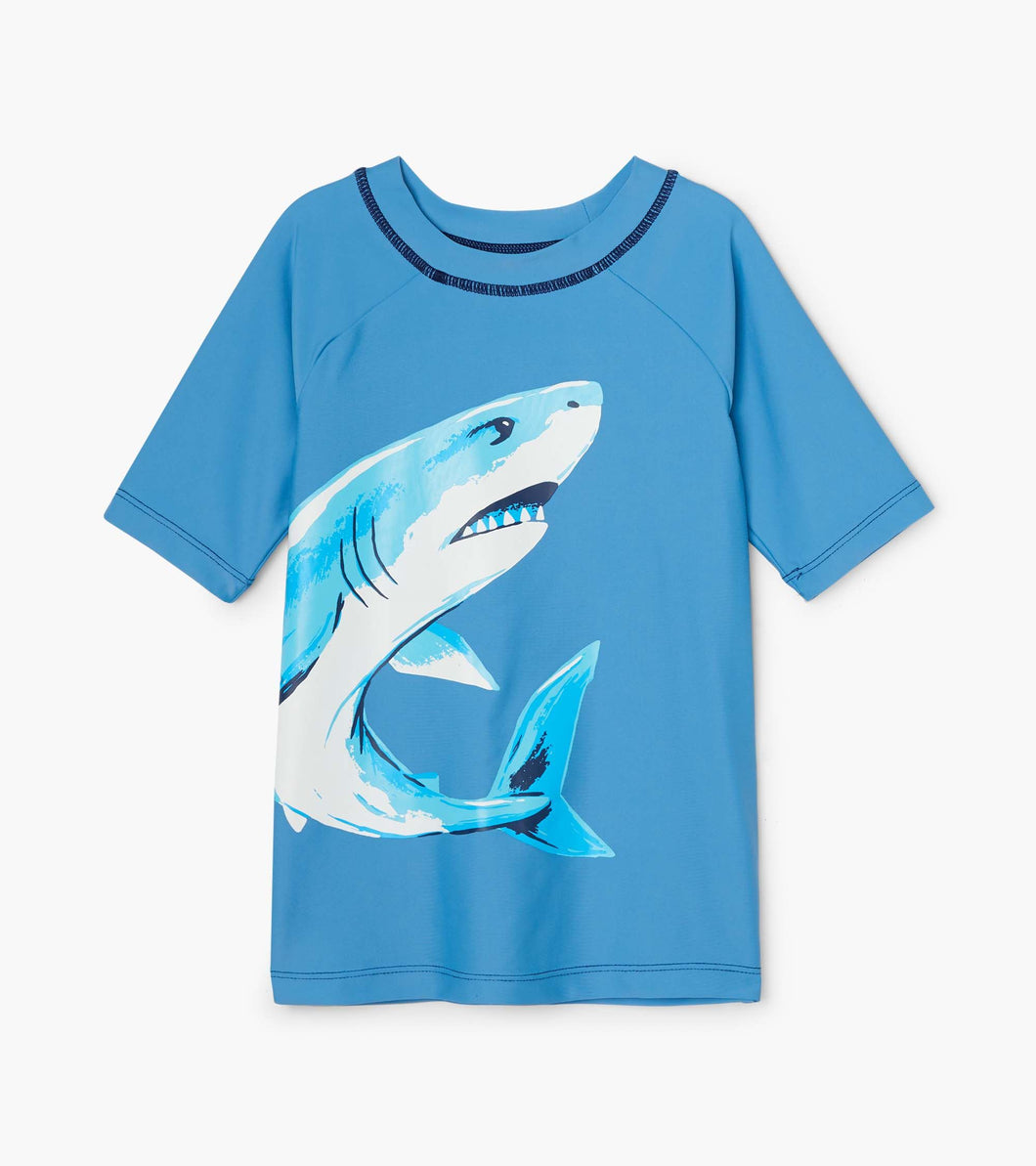 Deep- Sea Shark Short Sleeve Rashguard - Parisian Blue