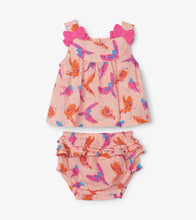 Load image into Gallery viewer, Chirpy Budgies Baby Flowy Tank Bloomer Set - Impatiens Pink