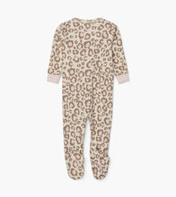 Load image into Gallery viewer, Painted Leopard Organic Cotton Footed Coverall - Cami Lace