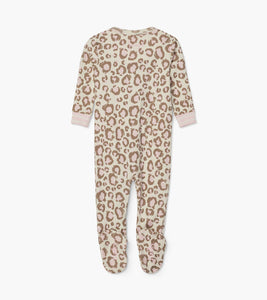 Painted Leopard Organic Cotton Footed Coverall - Cami Lace