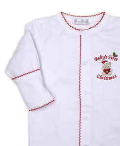 Baby's First Christmas 19 Footie - White/Red