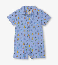 Load image into Gallery viewer, Bug Buddies Baby Woven Romper - Moonlight Blue