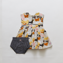 Load image into Gallery viewer, Baby Fatima Dress Set - Dog Park - Multi Dogs