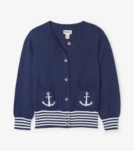 Load image into Gallery viewer, Nautical Navy Cardigan - Patriot Blue