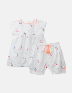 Edith Woven Top And Shorts Set