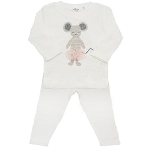 oh baby! Two PieSetce  - Frill Ragdoll Mouse with Apricot Skirt - Cream
