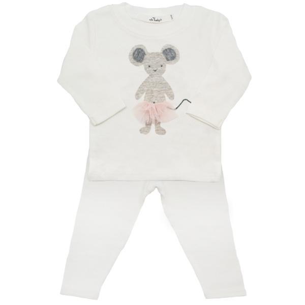 oh baby! Two PieSetce  - Frill Ragdoll Mouse with Apricot Skirt - Cream