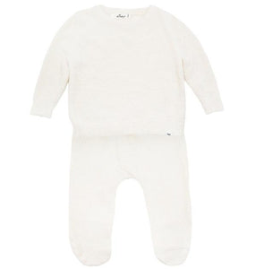 oh baby! Two Piece Fuzzy Knit Set - Eggshell