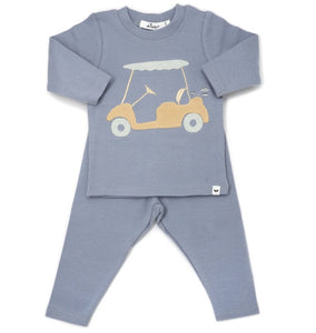 oh baby! Golf Cart Terry Applique L/S 2pc Set-Fog