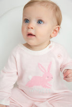 Load image into Gallery viewer, Bunny Intarsia Knit Pink Coverall