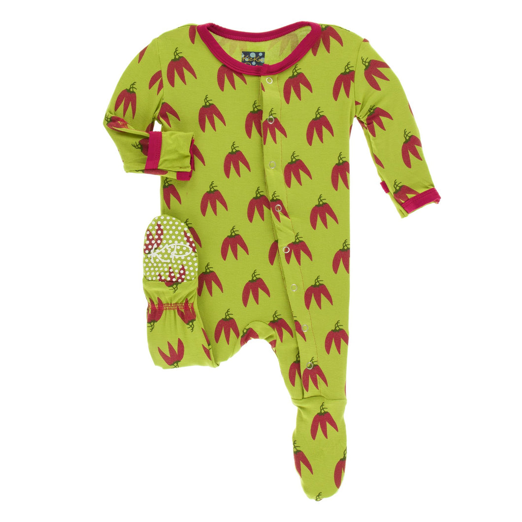 Print Footie with Snaps - Meadow Chill Peppers