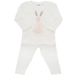 oh baby! Two Piece Set - Ragdoll Bunny with Ivory Skirt - Cream