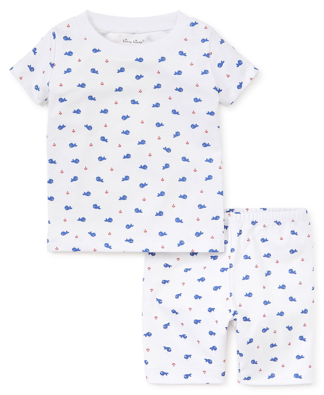 Whales Print Blue Short Pajama Set