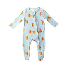 Load image into Gallery viewer, Hotdogs/Blue 2 Way Ruffle Zipper  Footie