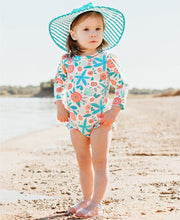 Load image into Gallery viewer, Baby Seaside Floral Long Sleeve One Piece Rash Guard