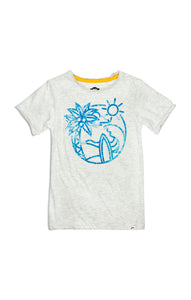 Graphic Short Sleeve Tee- Day Surf - Cloud Heather
