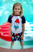 Load image into Gallery viewer, Swim Trunks - Red, White &amp; Blue