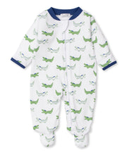 Load image into Gallery viewer, PJs Alligator Alley Footie w/ Zip PRT - Green