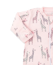 Load image into Gallery viewer, Giraffes Footie w/ Zip PRT - Multi Pink