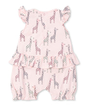 Load image into Gallery viewer, Giraffes Short Playsuit PRT- Multi Pink