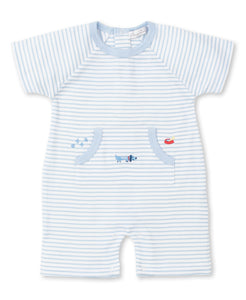 Puppy Party Short Playsuit STR - Light Blue