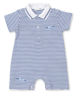 Whale Wishes Short Playsuit STR - Blue