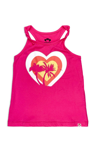 Twisted Strap Tank - Pink Flamingo