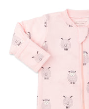 Load image into Gallery viewer, Baa Baa Lambs Footie w/ Zip PRT - Pink