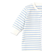 Load image into Gallery viewer, Basics Stripes Footie w/ Zip STR - Blue