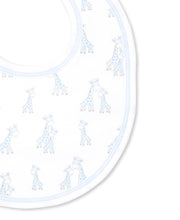 Load image into Gallery viewer, Giraffe Grins Bib PRT - Light Blue