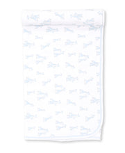 Load image into Gallery viewer, Giraffe Grins Blanket PRT - Light Blue