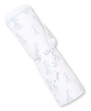 Load image into Gallery viewer, Giraffe Grins Blanket PRT - Light Blue