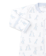 Load image into Gallery viewer, Giraffe Grins Footie w/ Zip PRT - Light Blue