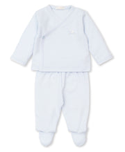 Load image into Gallery viewer, SCE Lovey Lambs Footed Pant Set w/ HE - Light Blue